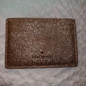 Kate Spade New York Shimmy Glitter Cardholder (Rose Gold)